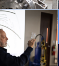 Instructor presenting pump components